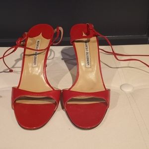 MANOLO.BLAHNIK Red Sandals Size 7